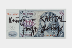 Joseph Beuys - Kunst=CAPITAL (Art=Capital), 1979, banknote with handwritten addition