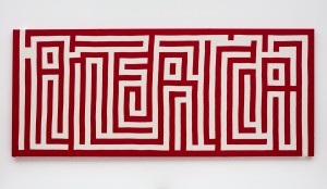 Hank Willis Thomas - America, 2021, mixed media including U.S. flags